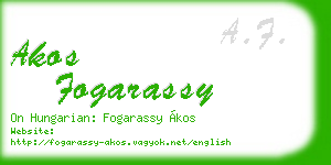 akos fogarassy business card