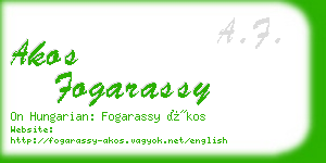 akos fogarassy business card